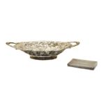 A silver twin handled bowl,