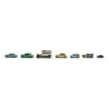 A small group of die cast model cars