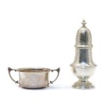 A silver sugar caster,