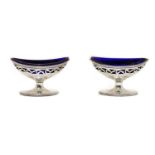 A pair of George III silver table salts,