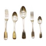 A collection of silver fiddle pattern flatware,