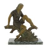 An Art Deco spelter figure,