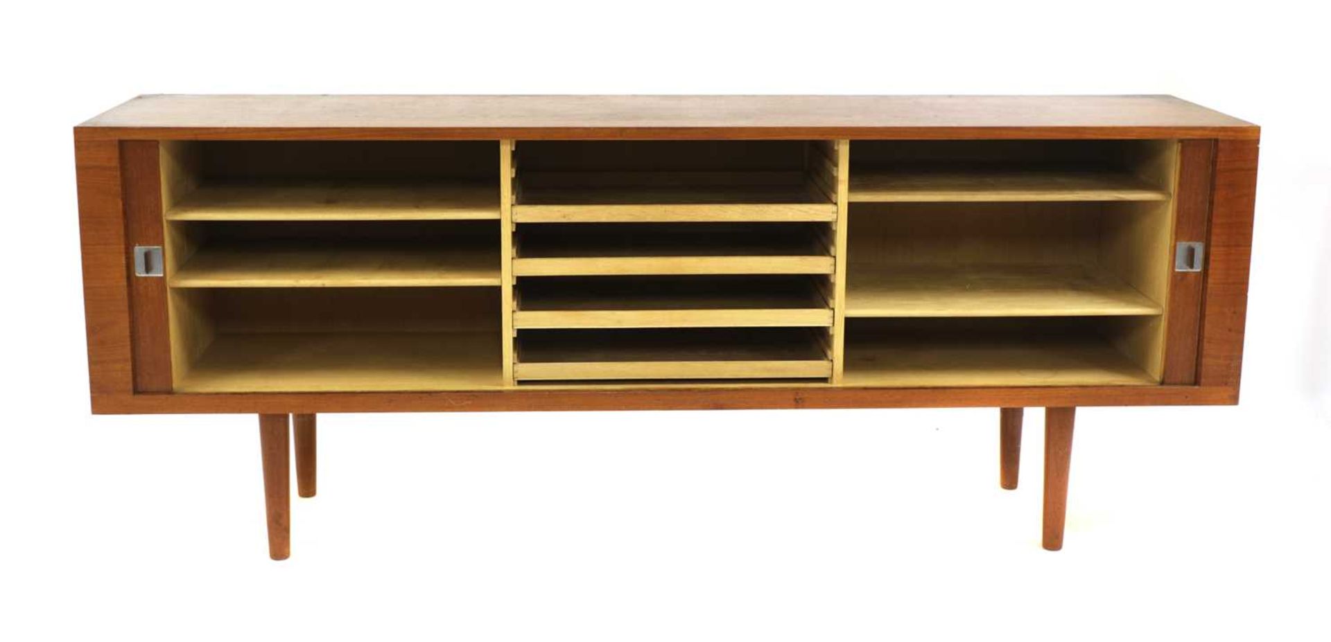 A Danish 'President' tambour-fronted teak sideboard, - Image 2 of 4