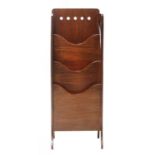 A Glasgow School mahogany three-tier magazine rack,