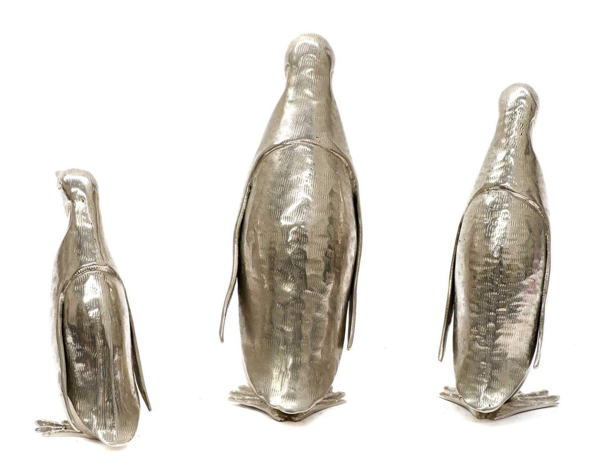 A group of three Italian silver-plated penguins, - Image 2 of 2