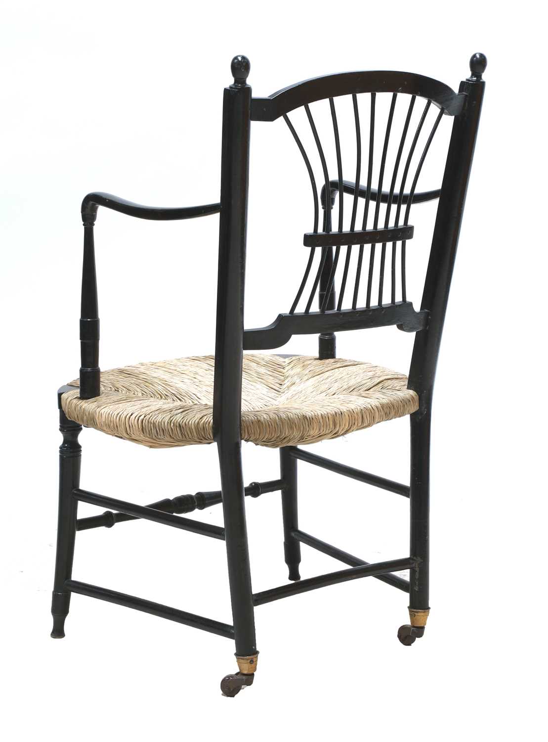An ebonised 'Sussex' armchair, - Image 3 of 3
