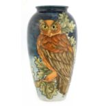 A large Moorcroft 'Eagle Owl' vase,