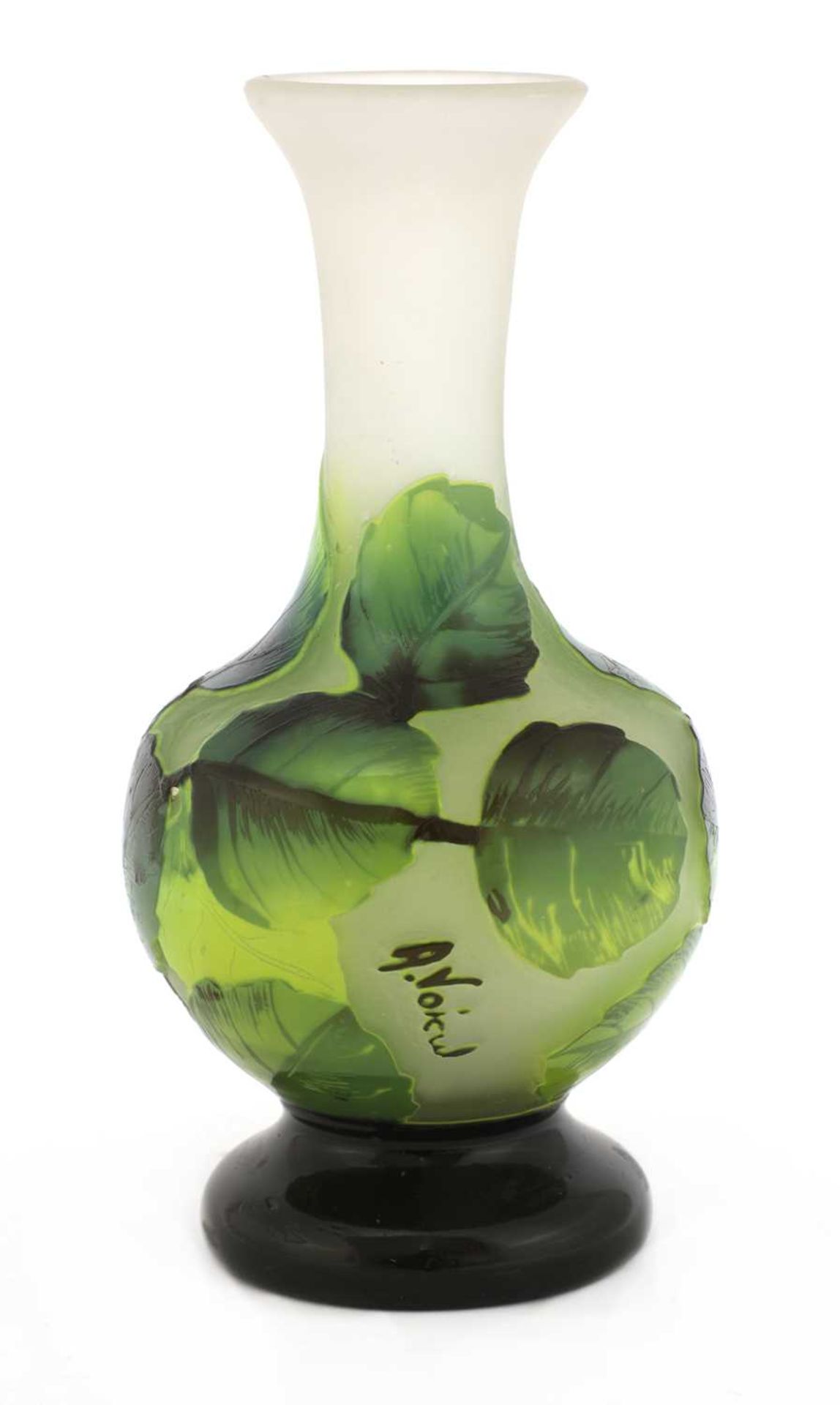 An enamelled cameo glass vase, - Image 2 of 3