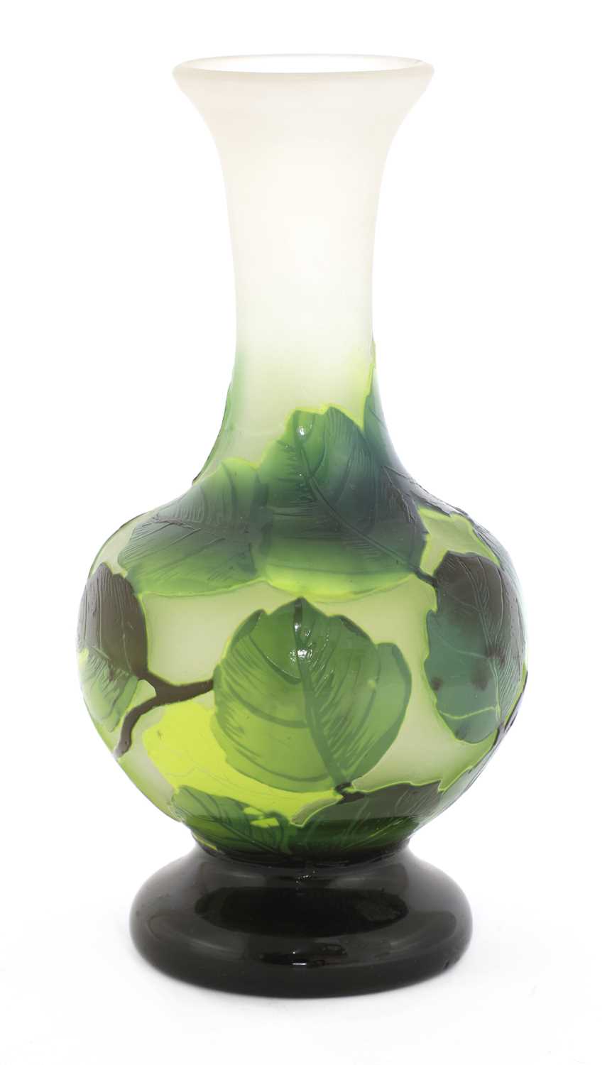 An enamelled cameo glass vase,