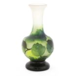 An enamelled cameo glass vase,