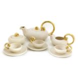 A Vallauris earthenware tea service,