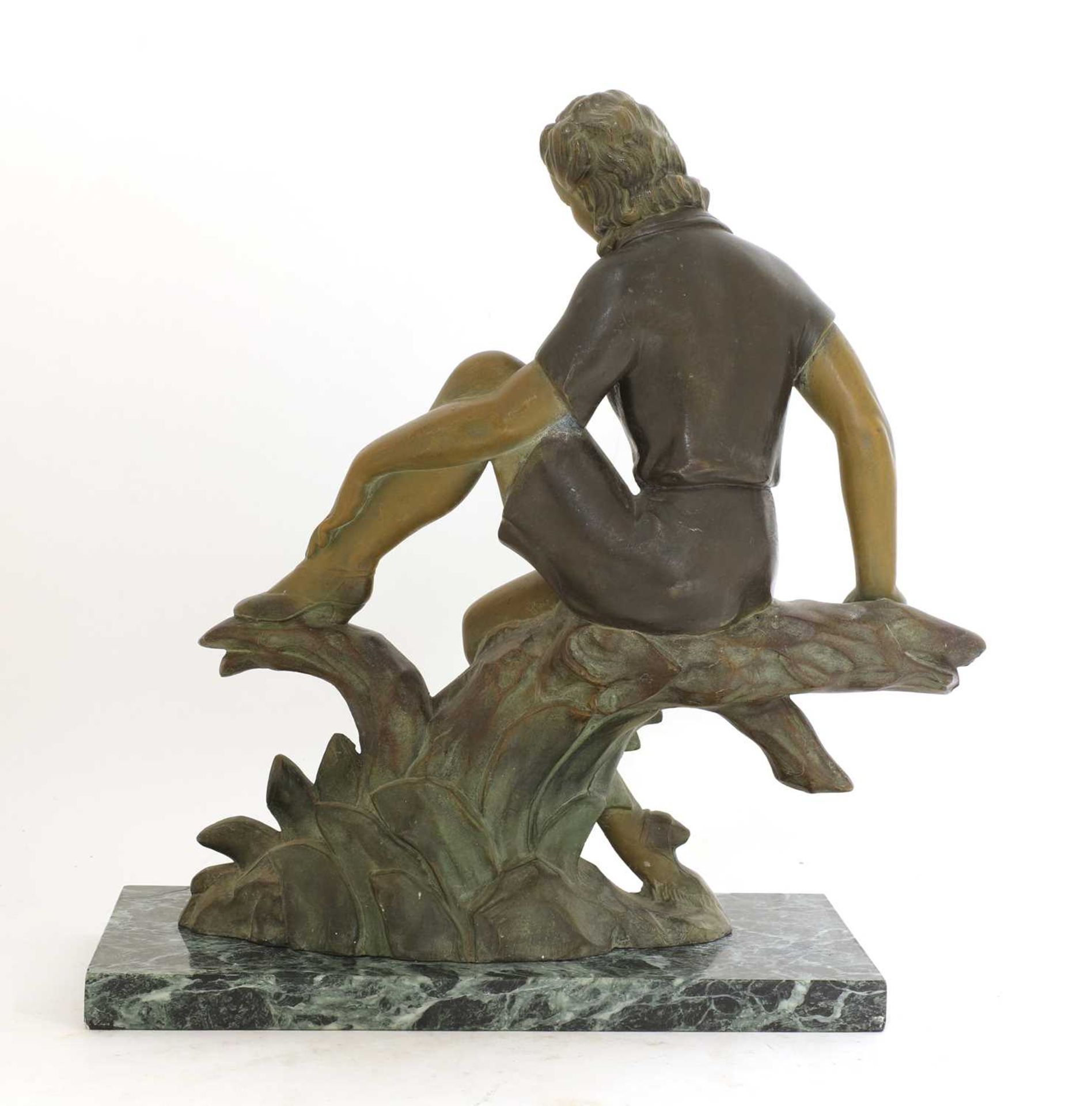 An Art Deco spelter figure, - Bild 3 aus 3