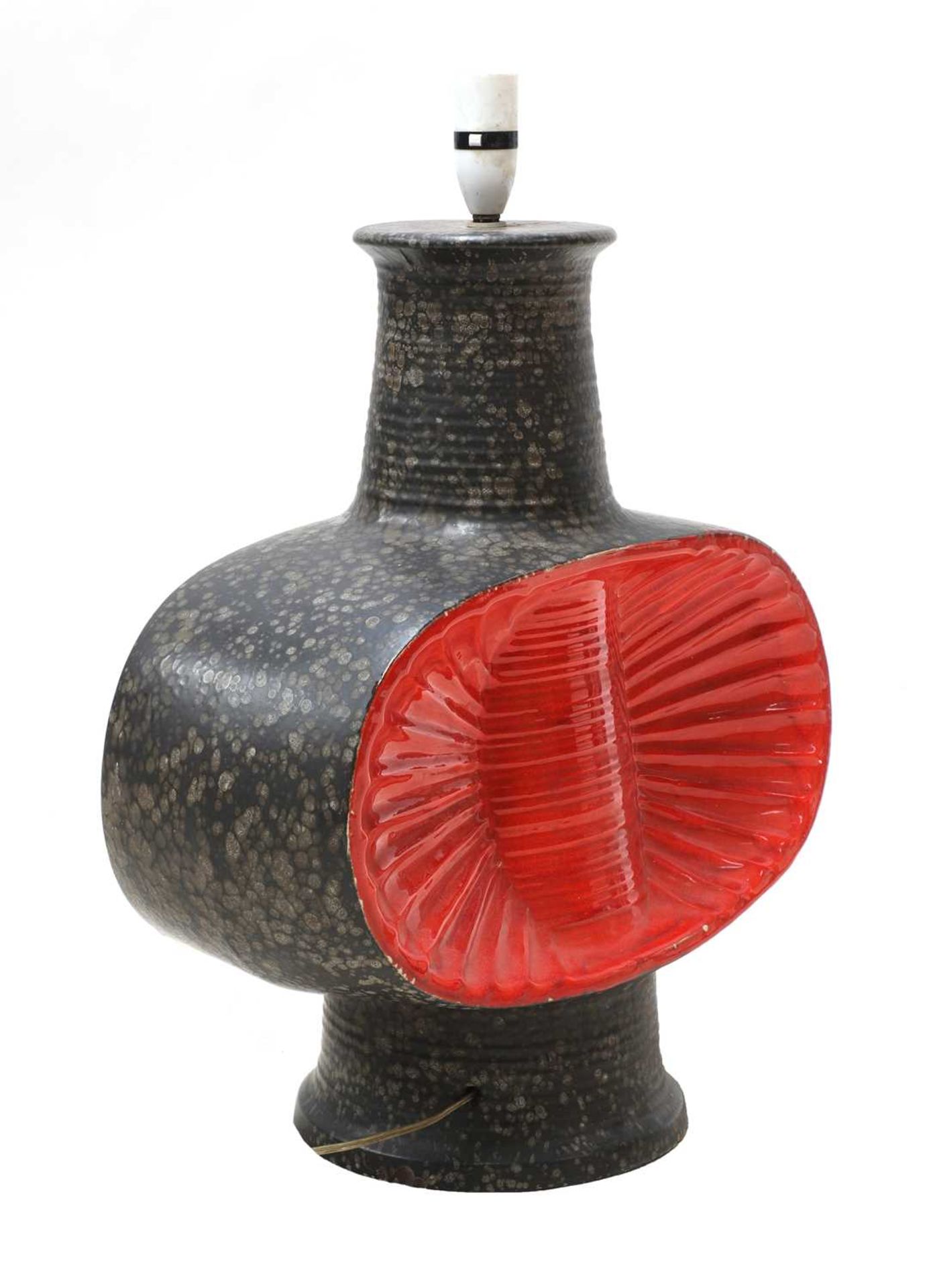 A West German glazed pottery lamp base, - Bild 2 aus 2