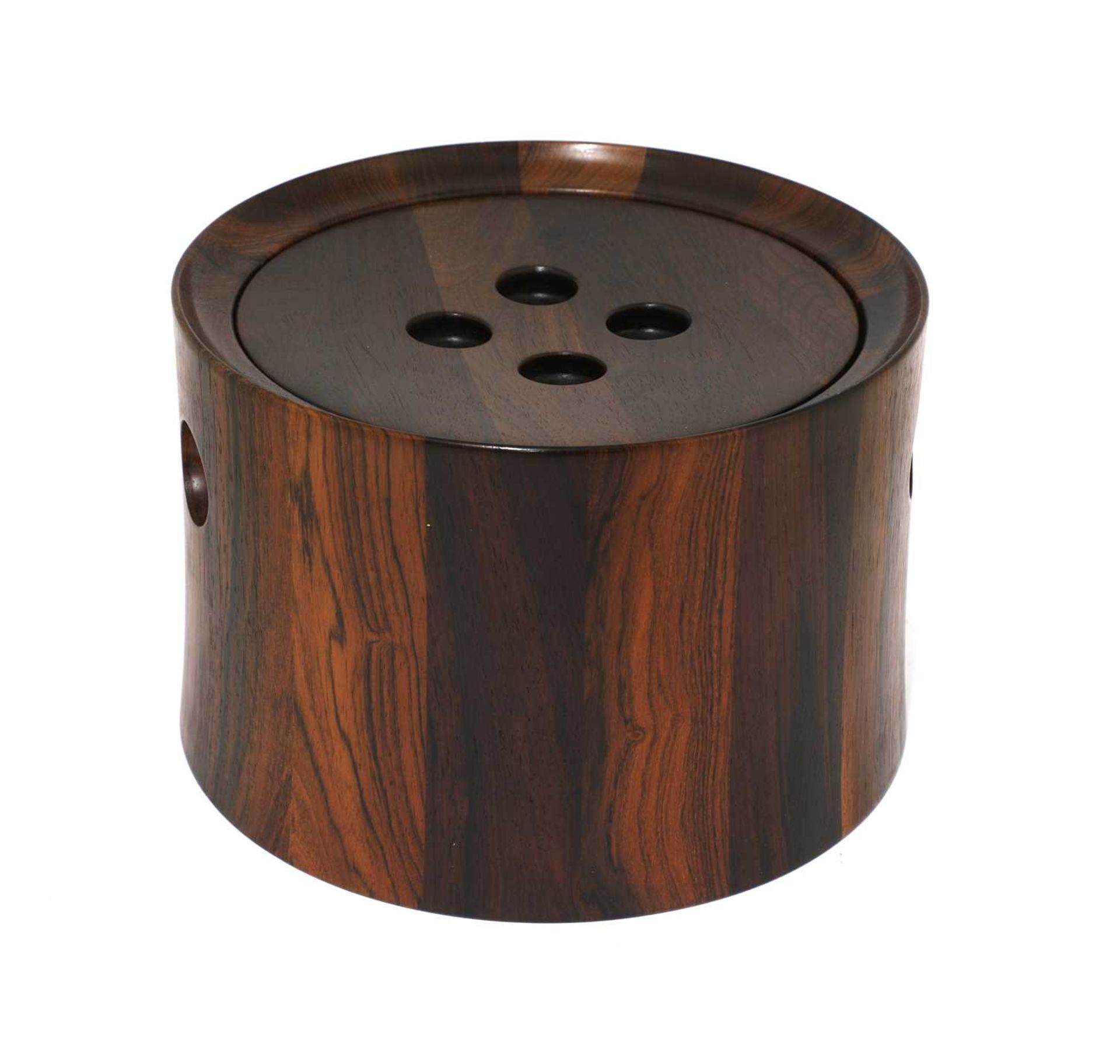 A Danish rosewood ice bucket and cover, §