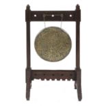 A Gothic oak dinner gong,