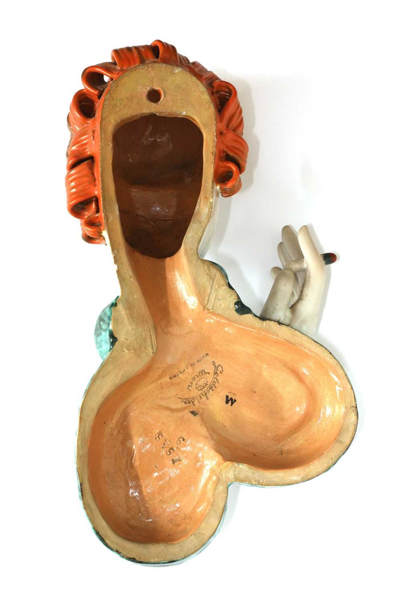A Goldscheider pottery wall mask, - Bild 2 aus 2