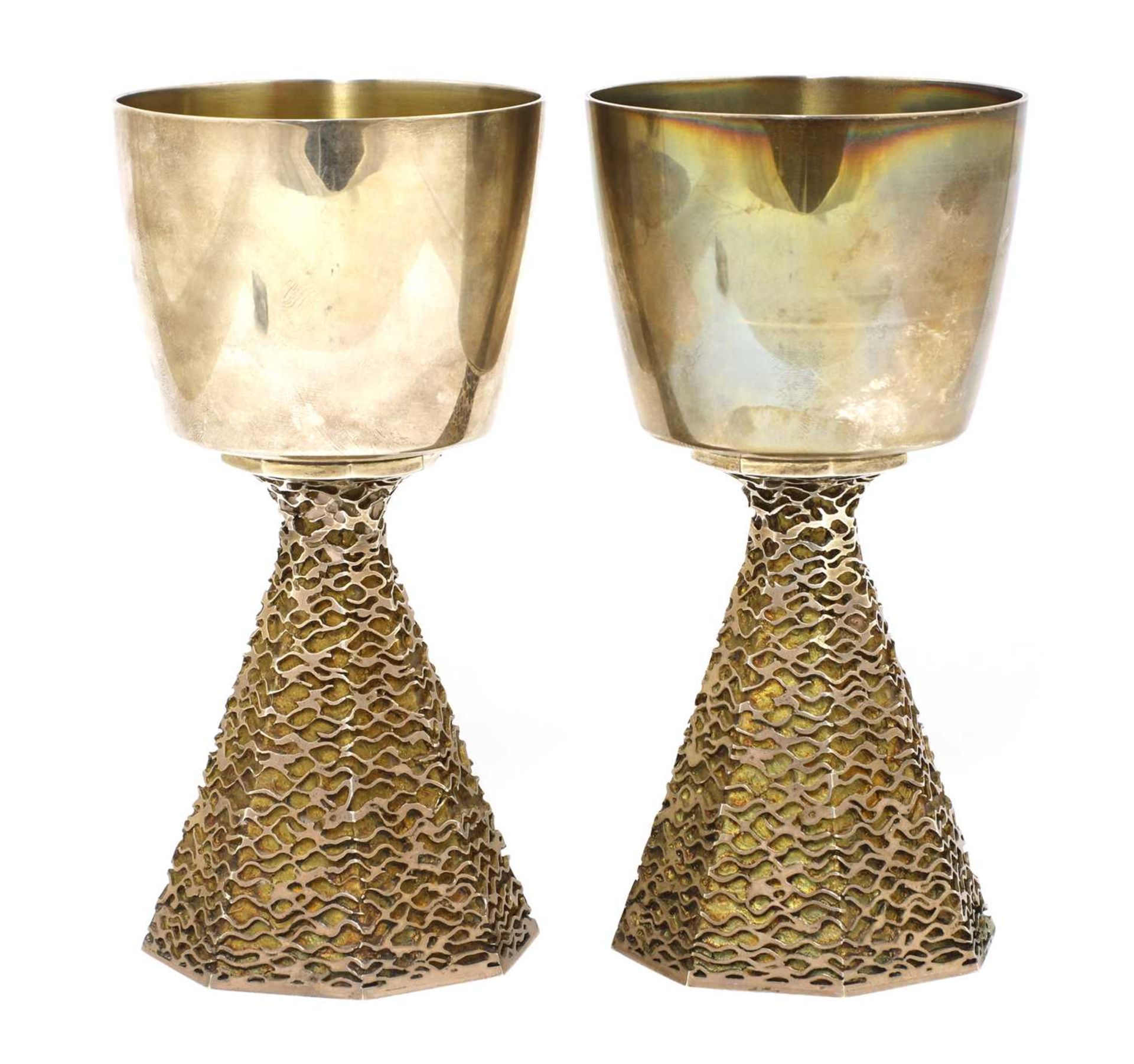 A pair of silver-gilt Ely Cathedral commemorative goblets, - Image 2 of 3