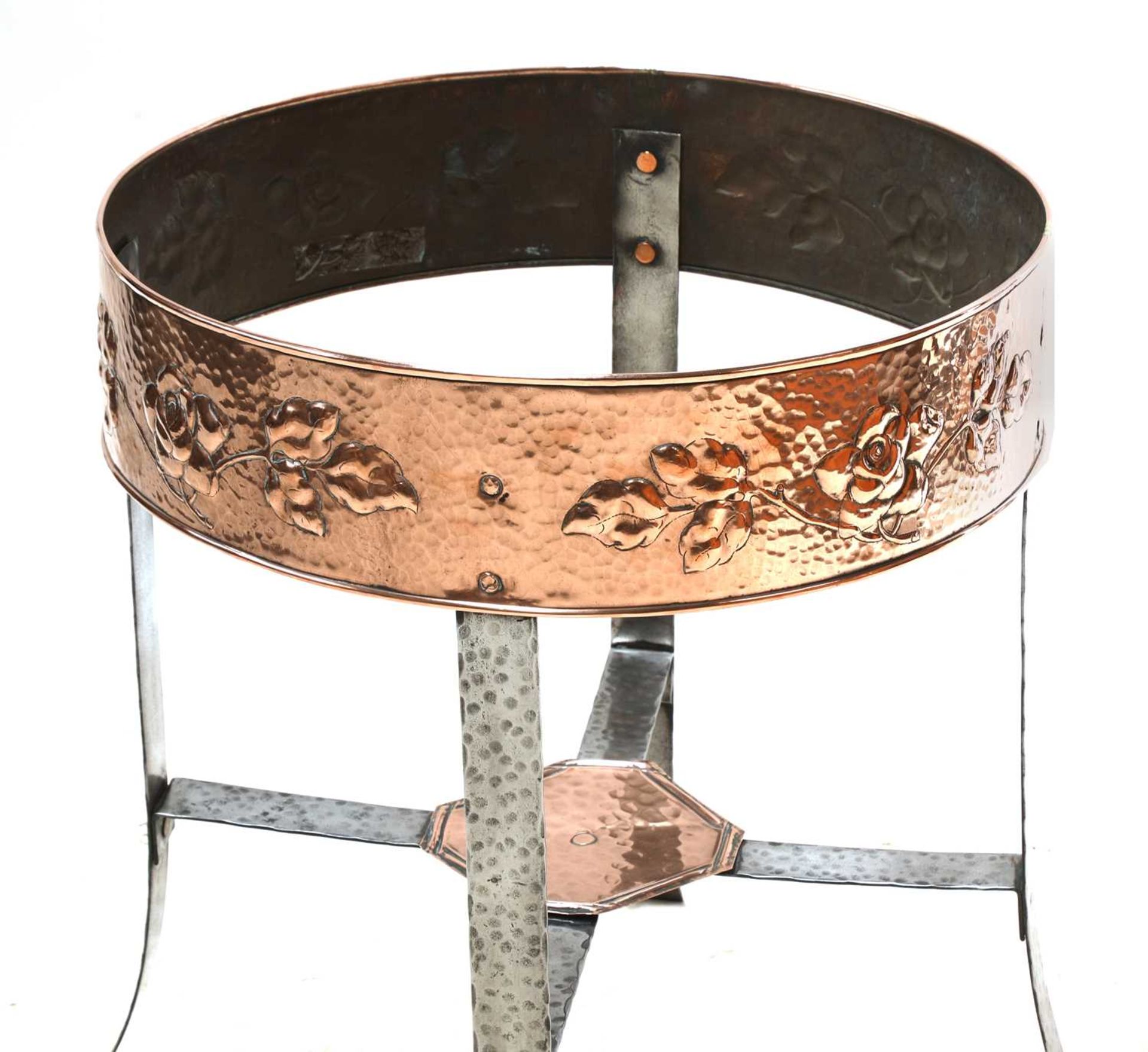 An Arts and Crafts copper-embossed tray-top table, - Image 2 of 2