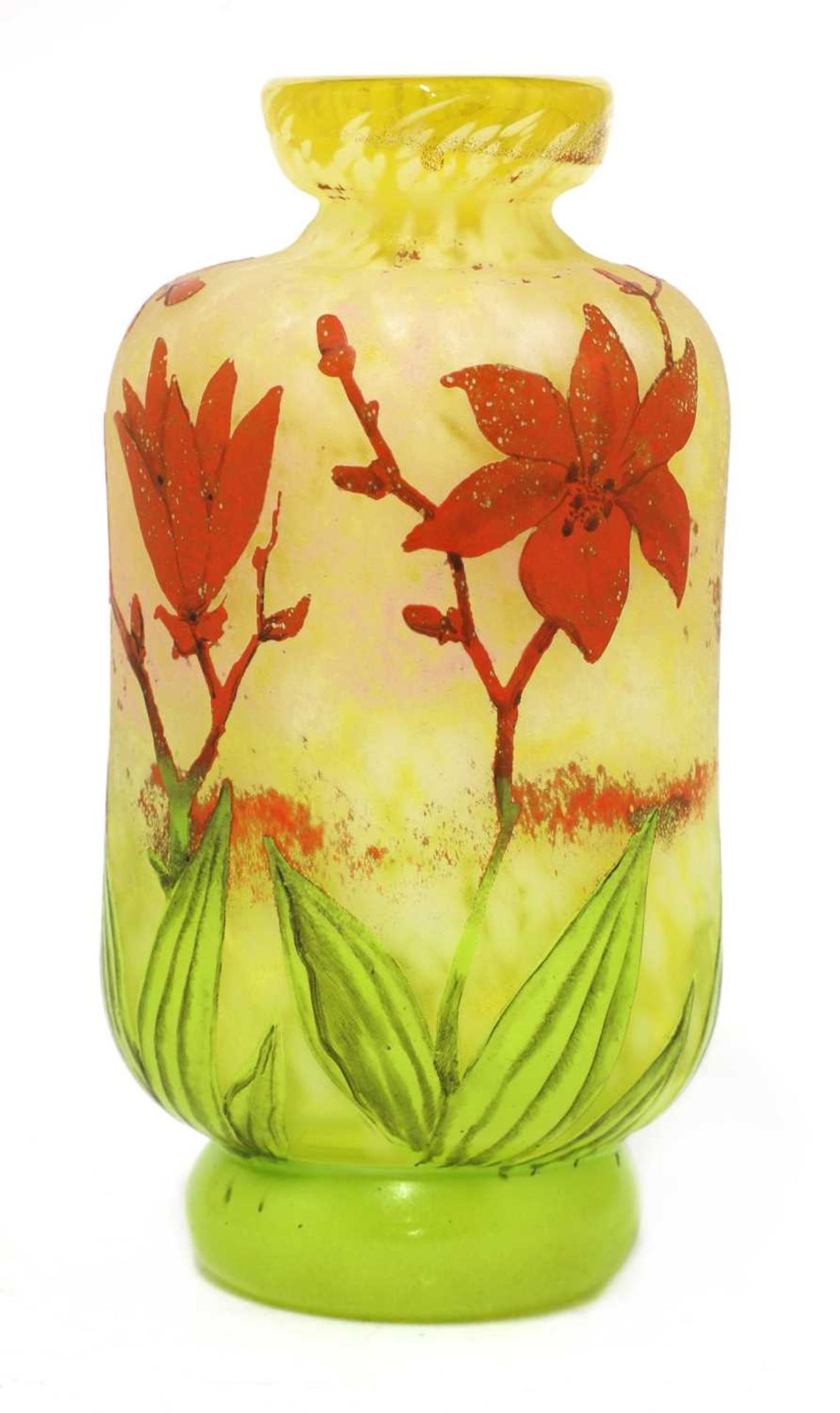 A Daum enamelled glass vase,