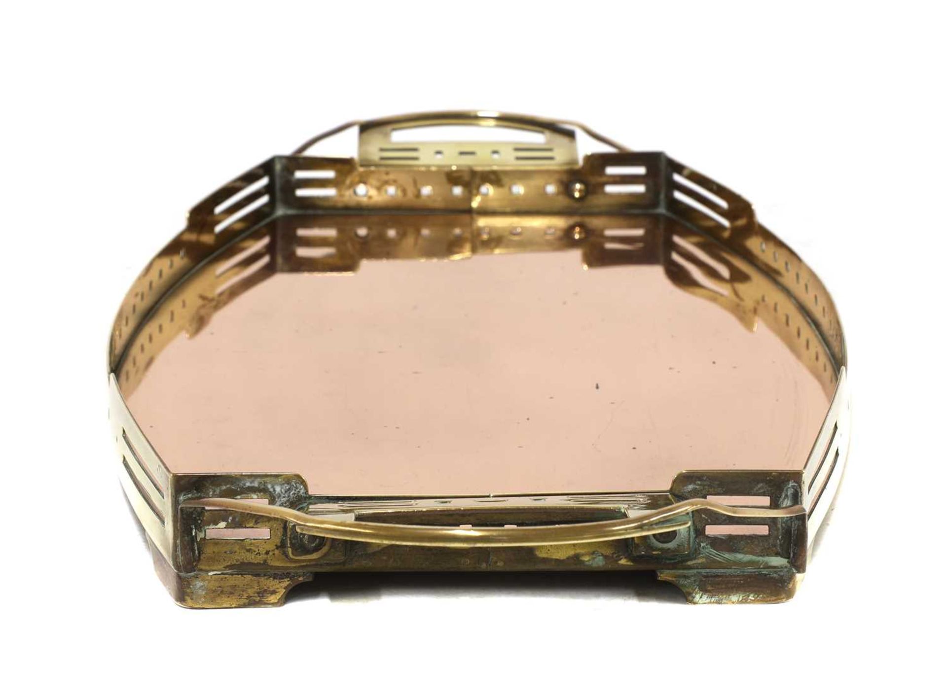 A secessionist copper and brass tray, - Bild 2 aus 3
