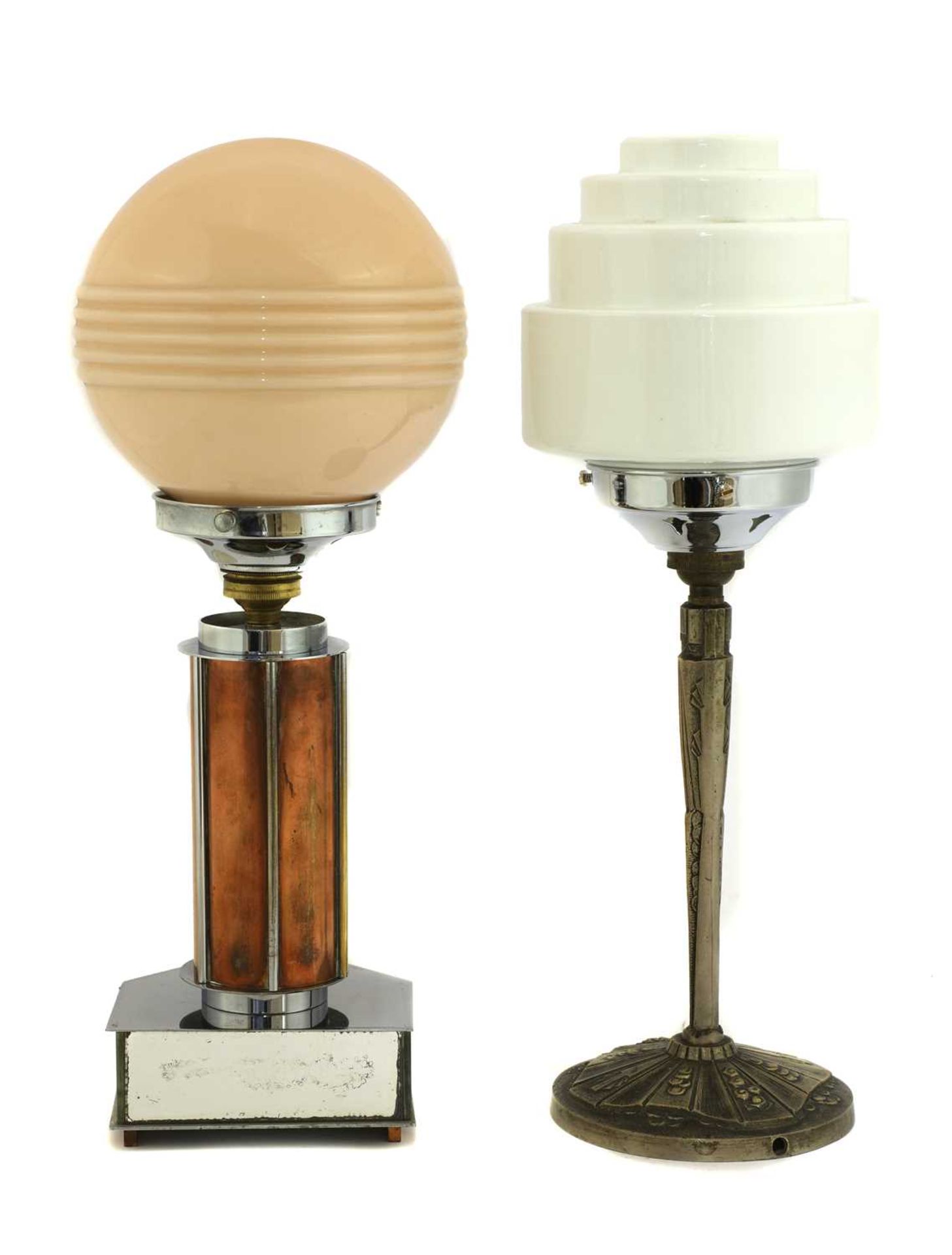 Two Art Deco chrome table lamps, - Bild 2 aus 2