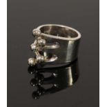 A Norwegian modernist silver 'Jester' ring,