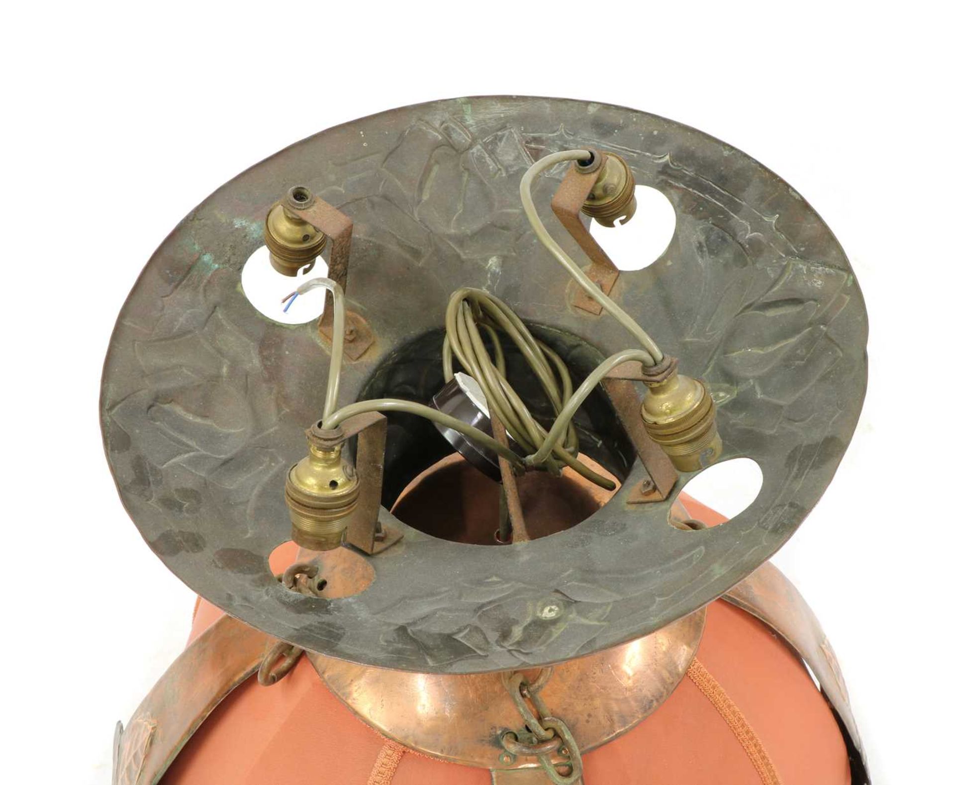 A large Arts and Crafts copper ceiling light, - Image 2 of 7