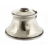 A silver-plated capstan inkwell,
