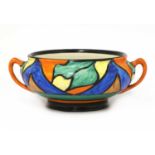 A Clarice Cliff 'Double V' twin-handled bowl,