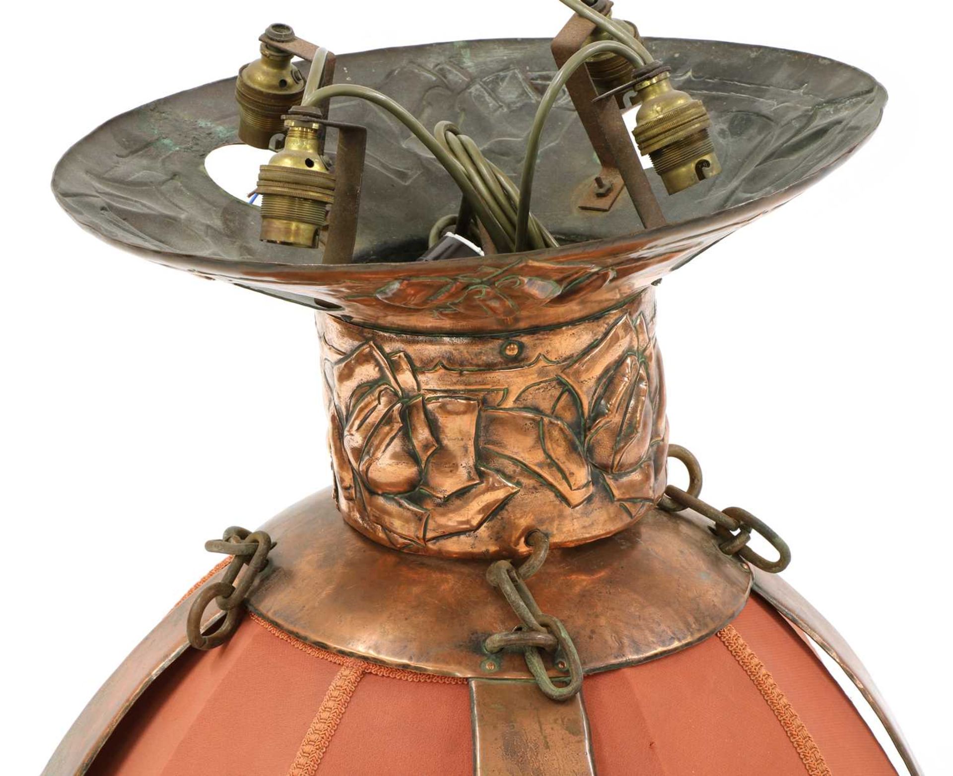 A large Arts and Crafts copper ceiling light, - Image 5 of 7
