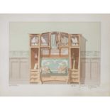 A set of five French Art Nouveau pochoir prints,