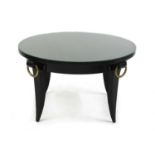 A French ebonised Empire-style coffee table,