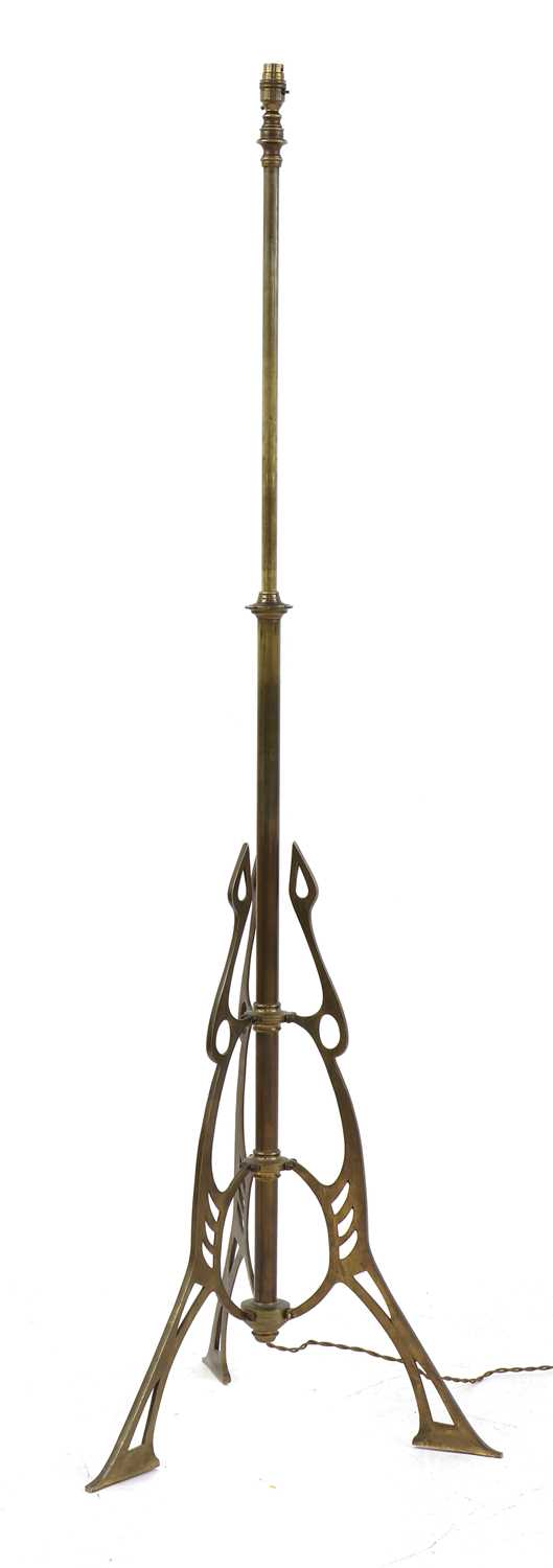 A secessionist brass adjustable standard lamp, - Image 2 of 3