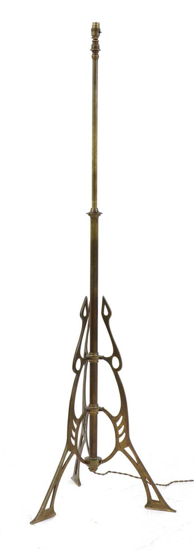 A secessionist brass adjustable standard lamp, - Bild 2 aus 3