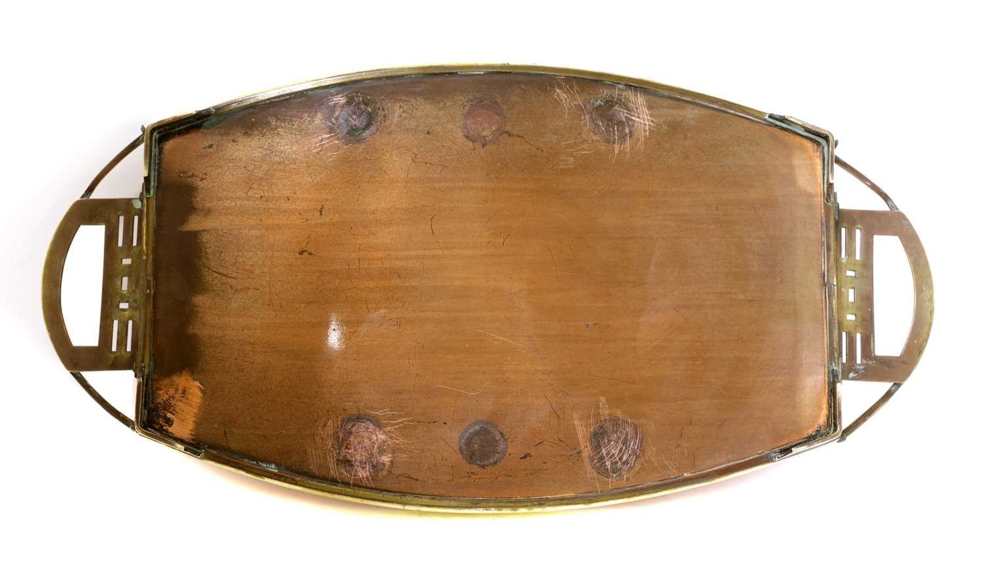 A secessionist copper and brass tray, - Bild 3 aus 3