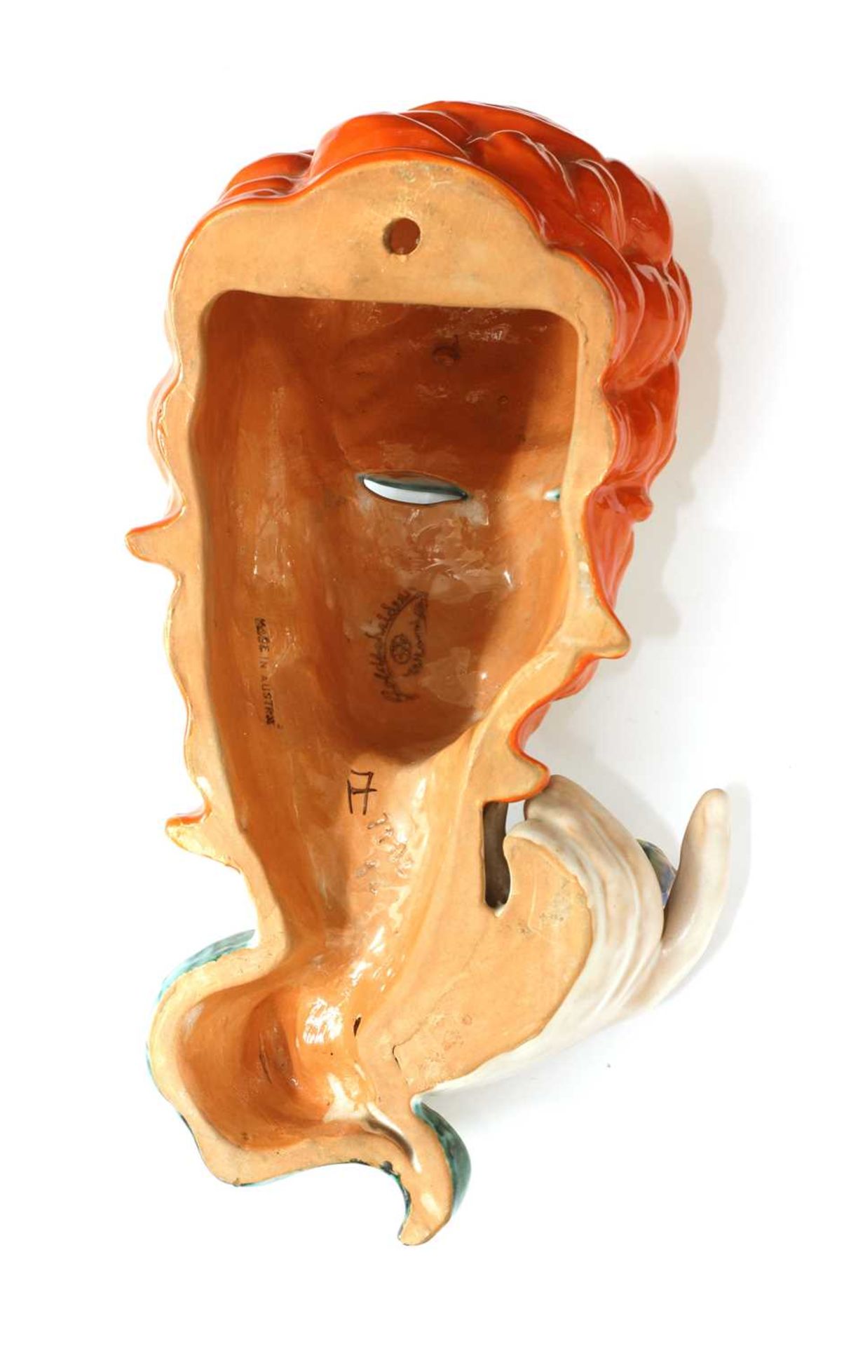 A Goldscheider pottery wall mask, - Image 2 of 2