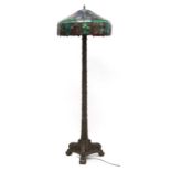 An Armor Bronze Art Nouveau-style lamp,