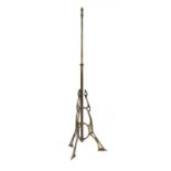 A secessionist brass adjustable standard lamp,