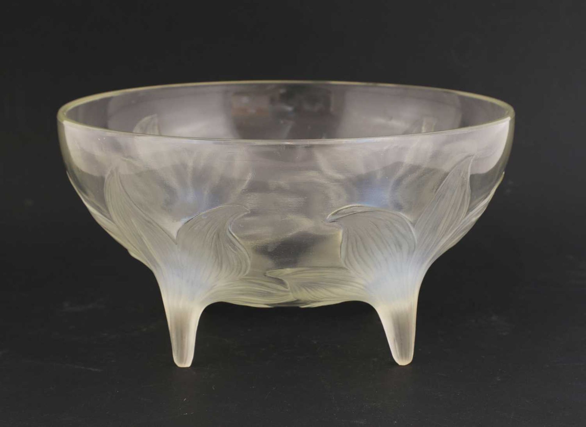 A Lalique 'Lys' opalescent glass bowl, - Image 2 of 3