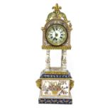 A French faience table clock,