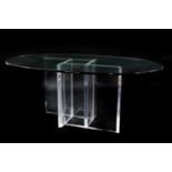 An American Lucite centre table,