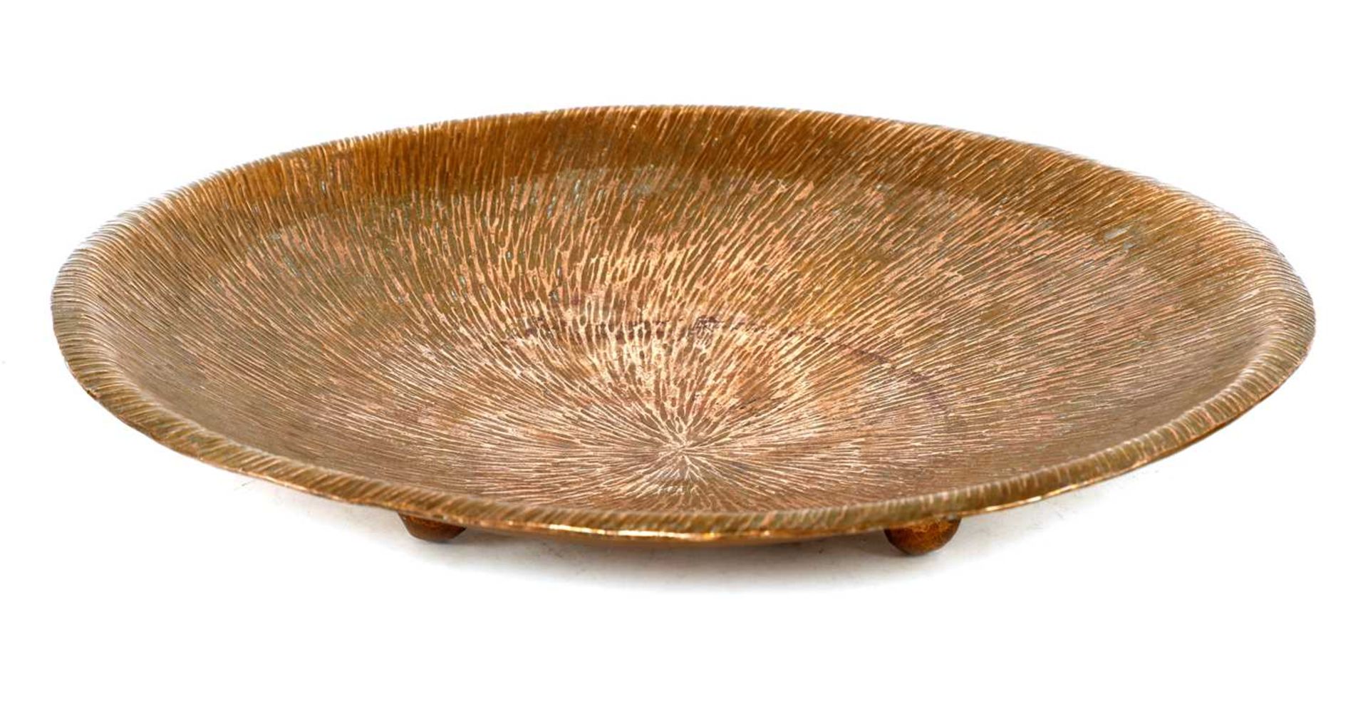 A copper dish,