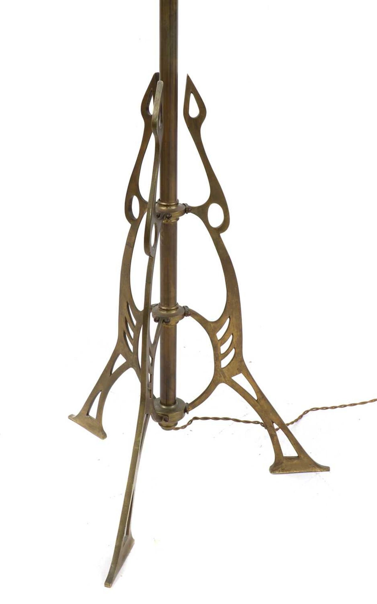 A secessionist brass adjustable standard lamp, - Bild 3 aus 3