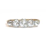 A five stone graduated diamond ring,