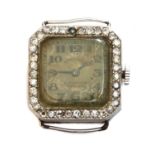 A ladies' platinum and gold Longines diamond set cocktail watch, c.1925,