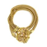 A Dutch gold three row bracelet,