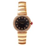 A ladies' 18ct rose gold Bulgari 'Lucea' diamond set automatic bracelet watch,