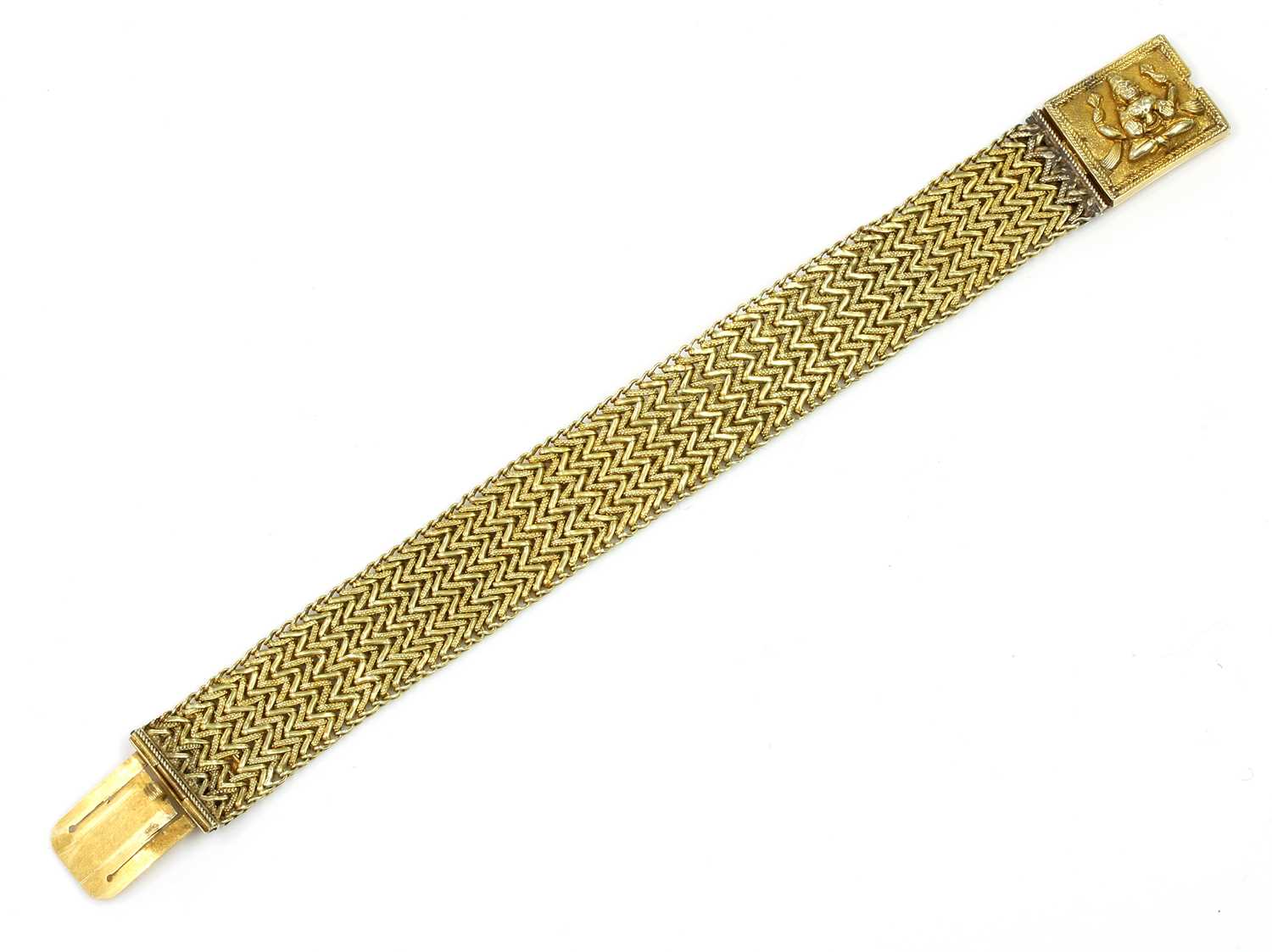 An Anglo-Indian gold chevron link bracelet, - Image 2 of 2