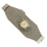 A gentlemen's stainless steel Omega mechanical strap watch, c.1940,