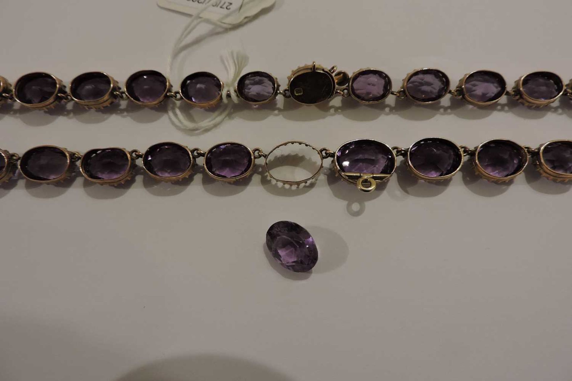 A late Victorian graduated amethyst rivière necklace, - Image 3 of 6